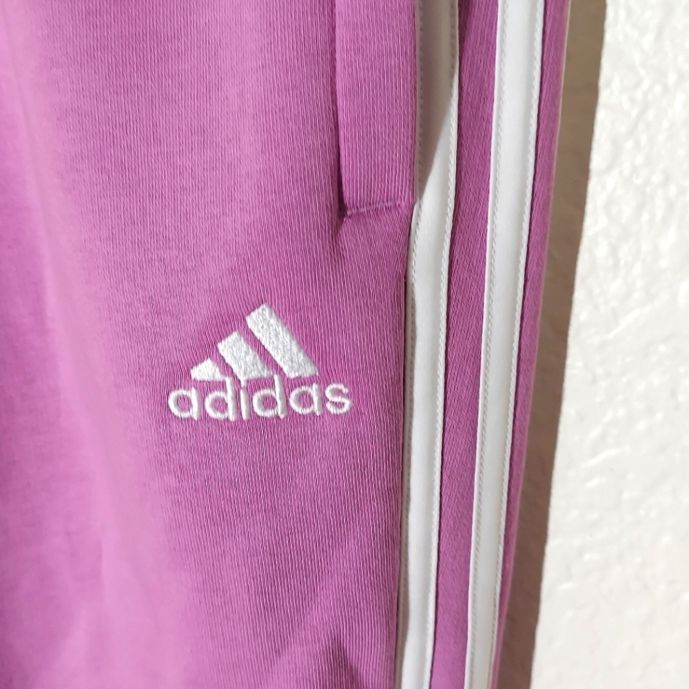 Adidas Slim Fit Purple/Pink Cotton Blend Tapered Leg Jogger Pant WM Size M NWT - Picture 12 of 13